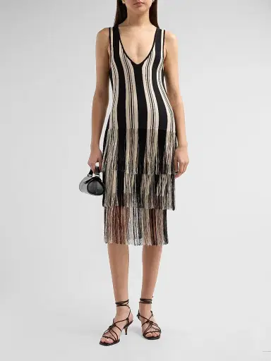Toccin Women's Finley Cotton-Blend Stripe Fringe Minidress - Jet Natural Stripe | Thumbnail 4 Toccin Women's Finley Cotton-Blend Stripe Fringe Minidress - Jet Natural Stripe | Thumbnail 4