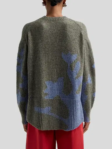 Proenza Schouler White Label Women's Cathy Abstract Rib-Knit Sweater - Willow Periwinkle | Thumbnail 3 Proenza Schouler White Label Women's Cathy Abstract Rib-Knit Sweater - Willow Periwinkle | Thumbnail 3