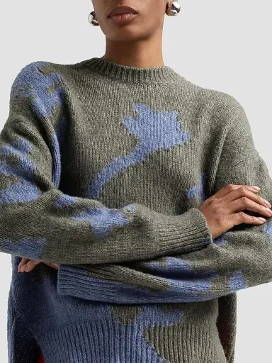 Proenza Schouler White Label Women's Cathy Abstract Rib-Knit Sweater - Willow Periwinkle | Thumbnail 5 Proenza Schouler White Label Women's Cathy Abstract Rib-Knit Sweater - Willow Periwinkle | Thumbnail 5