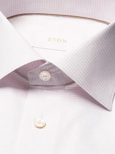 Eton Men's Contemporary-Fit Elevated Micro Check Cotton Shirt - Pink - Size 18 | Thumbnail 3 Eton Men's Contemporary-Fit Elevated Micro Check Cotton Shirt - Pink - Size 18 | Thumbnail 3