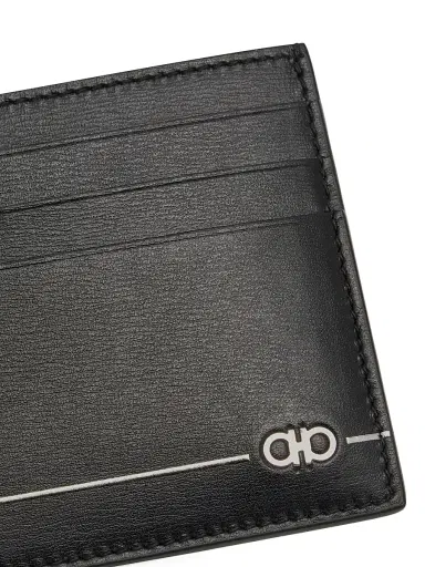 FERRAGAMO Men's Gancini Leather Card Holder - Nero | Thumbnail 4 FERRAGAMO Men's Gancini Leather Card Holder - Nero | Thumbnail 4