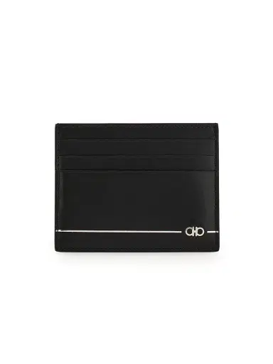 FERRAGAMO Men's Gancini Leather Card Holder - Nero | Thumbnail 1 FERRAGAMO Men's Gancini Leather Card Holder - Nero | Thumbnail 1
