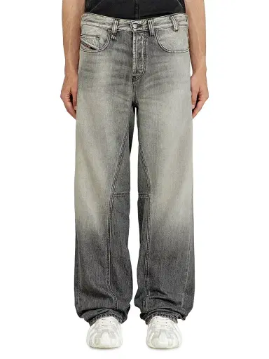 Diesel Men's D-2001 Faded Cotton Jeans - Black Denim | Thumbnail 3 Diesel Men's D-2001 Faded Cotton Jeans - Black Denim | Thumbnail 3