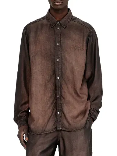 Diesel Men's Ombré Button-Front Shirt - Black Denim - Size XXL | Thumbnail 3 Diesel Men's Ombré Button-Front Shirt - Black Denim - Size XXL | Thumbnail 3