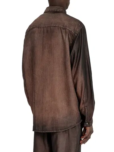 Diesel Men's Ombré Button-Front Shirt - Black Denim - Size XXL | Thumbnail 4 Diesel Men's Ombré Button-Front Shirt - Black Denim - Size XXL | Thumbnail 4