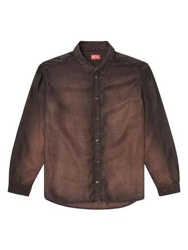 Diesel Men's Ombré Button-Front Shirt - Black Denim - Size XXL | Thumbnail 1 Diesel Men's Ombré Button-Front Shirt - Black Denim - Size XXL | Thumbnail 1
