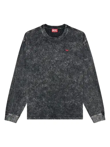 Diesel Men's Logo Acid-Washed Cotton T-Shirt - Black | Thumbnail 1 Diesel Men's Logo Acid-Washed Cotton T-Shirt - Black | Thumbnail 1