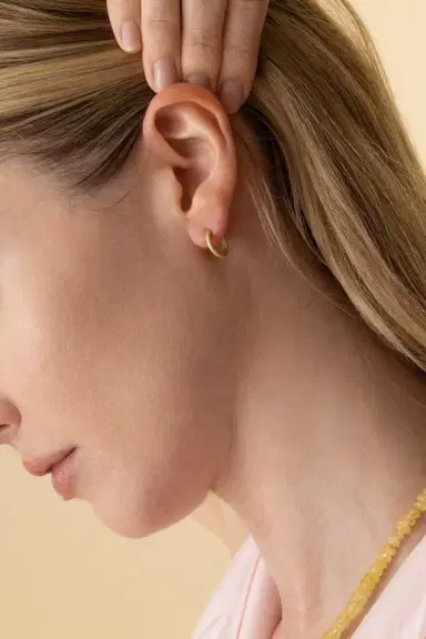 LEIGH MAXWELL Amani Diamond Mini Hoop Earrings | Thumbnail 3 LEIGH MAXWELL Amani Diamond Mini Hoop Earrings | Thumbnail 3