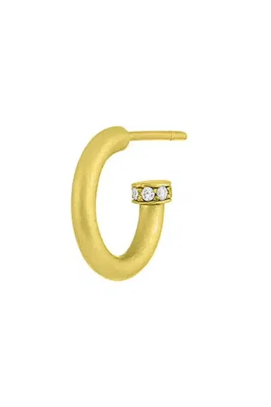 LEIGH MAXWELL Amani Diamond Mini Hoop Earrings | Thumbnail 4 LEIGH MAXWELL Amani Diamond Mini Hoop Earrings | Thumbnail 4