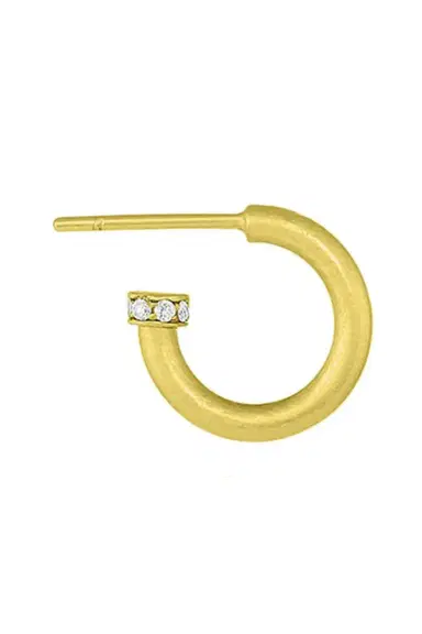 LEIGH MAXWELL Amani Diamond Mini Hoop Earrings | Thumbnail 6 LEIGH MAXWELL Amani Diamond Mini Hoop Earrings | Thumbnail 6
