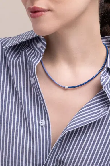 EDINA KISS Blue Leather Cord | Thumbnail 3 EDINA KISS Blue Leather Cord | Thumbnail 3