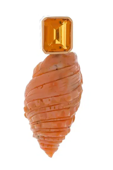 DEZSO BY SARA BELTRÁN Carved Coral Citrine Charm | Thumbnail 1 DEZSO BY SARA BELTRÁN Carved Coral Citrine Charm | Thumbnail 1