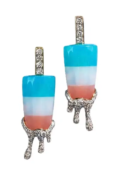 EDINA KISS Diamond Opal Agate Drip Popsicle Earrings | Thumbnail 1 EDINA KISS Diamond Opal Agate Drip Popsicle Earrings | Thumbnail 1