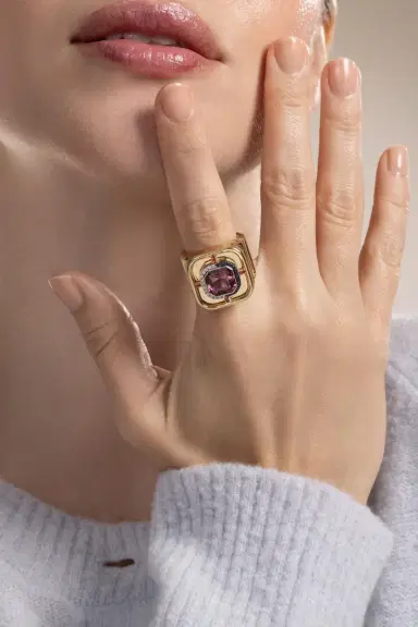 EDINA KISS Diamond Pink Tourmaline Art Deco Ring | Thumbnail 3 EDINA KISS Diamond Pink Tourmaline Art Deco Ring | Thumbnail 3