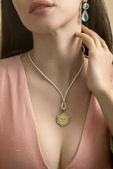 LEIGH MAXWELL Diamond Small Sun Halo Pendant | Thumbnail 2 LEIGH MAXWELL Diamond Small Sun Halo Pendant | Thumbnail 2
