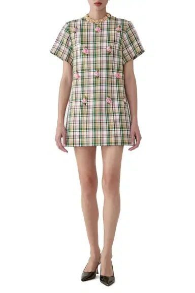 Carolina Herrera Embellished Short Sleeve Shift Dress | Thumbnail 3 Carolina Herrera Embellished Short Sleeve Shift Dress | Thumbnail 3