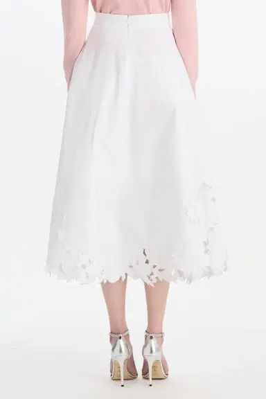 Oscar de la Renta Embroidered Floral Circle Midi Skirt | Thumbnail 5 Oscar de la Renta Embroidered Floral Circle Midi Skirt | Thumbnail 5