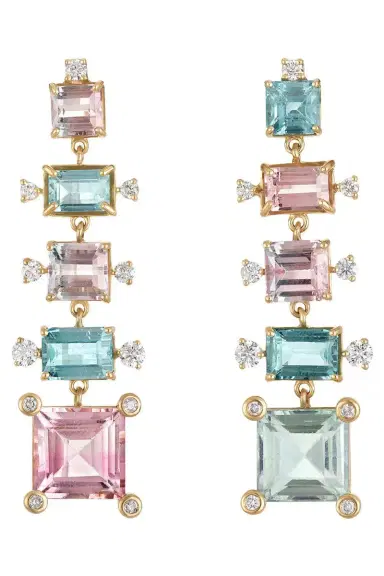 Eden Presley Graduated Tourmaline Diamond Earrings | Thumbnail 1 Eden Presley Graduated Tourmaline Diamond Earrings | Thumbnail 1