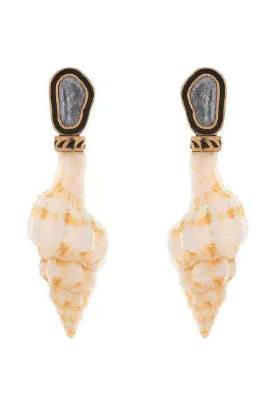 DEZSO BY SARA BELTRÁN Mitra Shell Polki Diamond Earrings | Thumbnail 1 DEZSO BY SARA BELTRÁN Mitra Shell Polki Diamond Earrings | Thumbnail 1