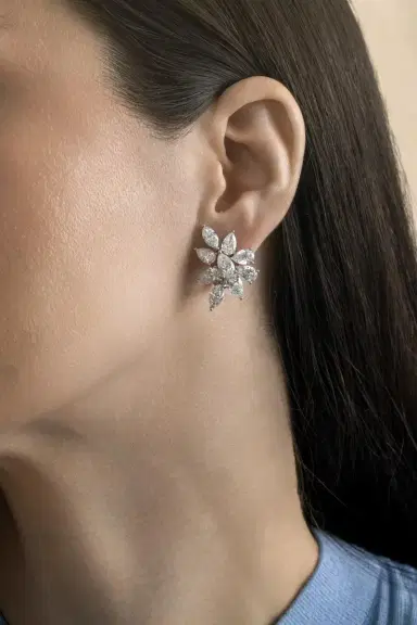 ARZANO Pear Diamond Cluster Earrings | Thumbnail 3 ARZANO Pear Diamond Cluster Earrings | Thumbnail 3