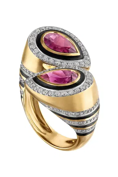 Eden Presley Pink Tourmaline Pear Bypass Ring | Thumbnail 1 Eden Presley Pink Tourmaline Pear Bypass Ring | Thumbnail 1