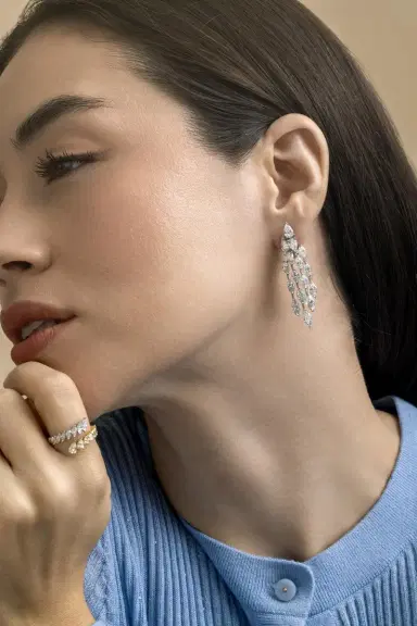 ARZANO Raindrop Diamond Earrings | Thumbnail 3 ARZANO Raindrop Diamond Earrings | Thumbnail 3