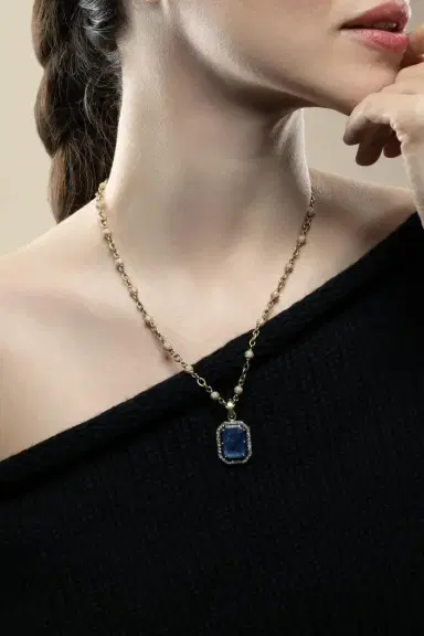 Sylva & Cie Sapphire Diamond Pendant | Thumbnail 4 Sylva & Cie Sapphire Diamond Pendant | Thumbnail 4