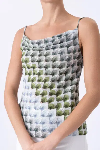 Missoni Sleeveless Knit Top - Green Light Blue White | Thumbnail 3 Missoni Sleeveless Knit Top - Green Light Blue White | Thumbnail 3