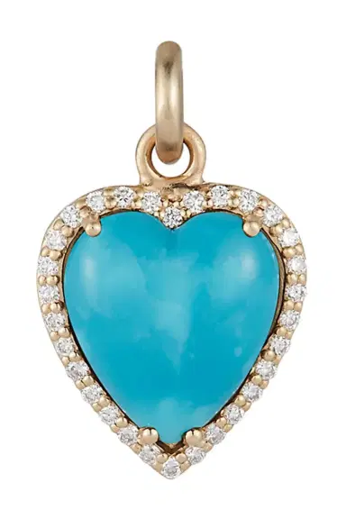 Storrow Turquoise Diamond Alana Heart Charm | Thumbnail 1 Storrow Turquoise Diamond Alana Heart Charm | Thumbnail 1