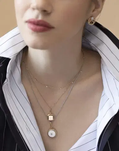 GRAZIELA Yellow Gold Tiny Floating Diamond Necklace | Thumbnail 2 GRAZIELA Yellow Gold Tiny Floating Diamond Necklace | Thumbnail 2