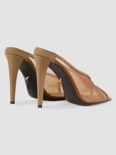 Giuseppe Zanotti Women's Brivido 105MM Mesh Mules - Chocolate | Thumbnail 3 Giuseppe Zanotti Women's Brivido 105MM Mesh Mules - Chocolate | Thumbnail 3