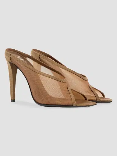 Giuseppe Zanotti Women's Brivido 105MM Mesh Mules - Chocolate | Thumbnail 4 Giuseppe Zanotti Women's Brivido 105MM Mesh Mules - Chocolate | Thumbnail 4