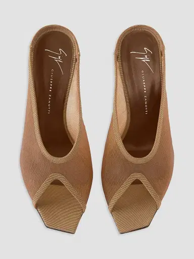 Giuseppe Zanotti Women's Brivido 105MM Mesh Mules - Chocolate | Thumbnail 5 Giuseppe Zanotti Women's Brivido 105MM Mesh Mules - Chocolate | Thumbnail 5