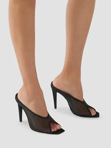 Giuseppe Zanotti Women's Brivido 5MM Mesh Mules - Nero | Thumbnail 2 Giuseppe Zanotti Women's Brivido 5MM Mesh Mules - Nero | Thumbnail 2