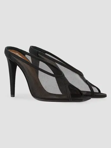 Giuseppe Zanotti Women's Brivido 5MM Mesh Mules - Nero | Thumbnail 4 Giuseppe Zanotti Women's Brivido 5MM Mesh Mules - Nero | Thumbnail 4