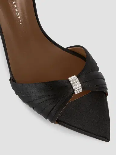 Giuseppe Zanotti Women's Intrigo 90MM Silk Stiletto Mules - Nero | Thumbnail 6 Giuseppe Zanotti Women's Intrigo 90MM Silk Stiletto Mules - Nero | Thumbnail 6