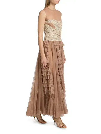 Ulla Johnson Women's Orla Crochet Tulle-Skirt Maxi Dress | Thumbnail 2 Ulla Johnson Women's Orla Crochet Tulle-Skirt Maxi Dress | Thumbnail 2