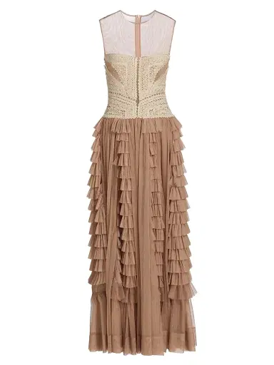 Ulla Johnson Women's Orla Crochet Tulle-Skirt Maxi Dress | Thumbnail 1 Ulla Johnson Women's Orla Crochet Tulle-Skirt Maxi Dress | Thumbnail 1