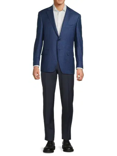 Canali Men's Micro-Plaid Wool Business Sport Coat | Thumbnail 2 Canali Men's Micro-Plaid Wool Business Sport Coat | Thumbnail 2
