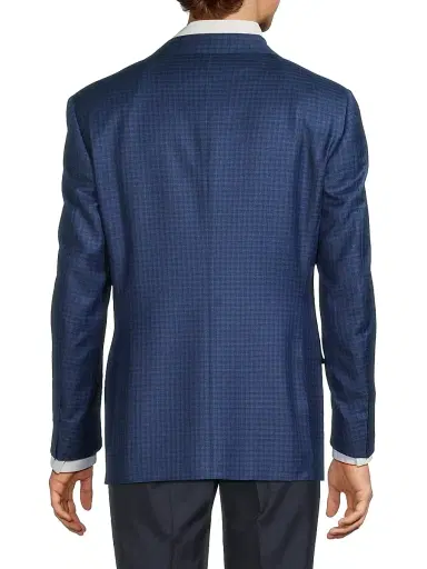 Canali Men's Micro-Plaid Wool Business Sport Coat | Thumbnail 5 Canali Men's Micro-Plaid Wool Business Sport Coat | Thumbnail 5