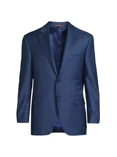 Canali Men's Micro-Plaid Wool Business Sport Coat | Thumbnail 1 Canali Men's Micro-Plaid Wool Business Sport Coat | Thumbnail 1
