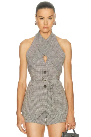 Monse Cross Lapel Vest Jacket | Thumbnail 1 Monse Cross Lapel Vest Jacket | Thumbnail 1