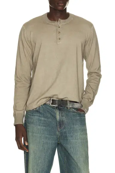 Rag & Bone Washed Supima Henley | Thumbnail 1 Rag & Bone Washed Supima Henley | Thumbnail 1