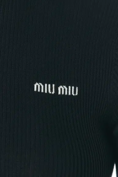 Miu Miu Cotton Ribs Dress | Thumbnail 4 Miu Miu Cotton Ribs Dress | Thumbnail 4