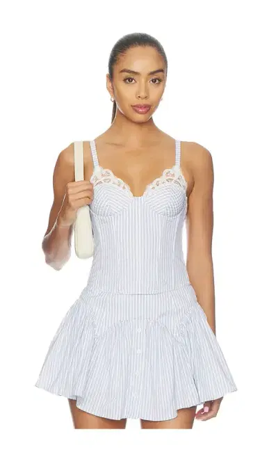 Fleur du Mal East Hampton Poplin Corset | Thumbnail 1 Fleur du Mal East Hampton Poplin Corset | Thumbnail 1