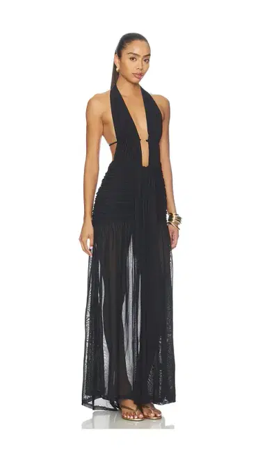 Runaway The Label Adrianna Plunge Ruched Maxi Dress | Thumbnail 2 Runaway The Label Adrianna Plunge Ruched Maxi Dress | Thumbnail 2