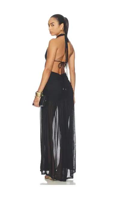 Runaway The Label Adrianna Plunge Ruched Maxi Dress | Thumbnail 3 Runaway The Label Adrianna Plunge Ruched Maxi Dress | Thumbnail 3