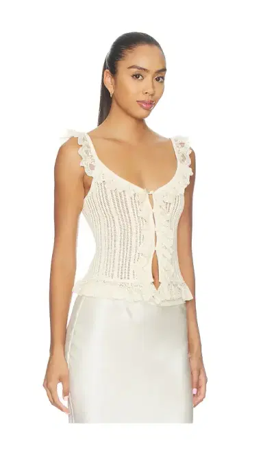 Tularosa Leyla Pointelle Ruffle Top | Thumbnail 2 Tularosa Leyla Pointelle Ruffle Top | Thumbnail 2