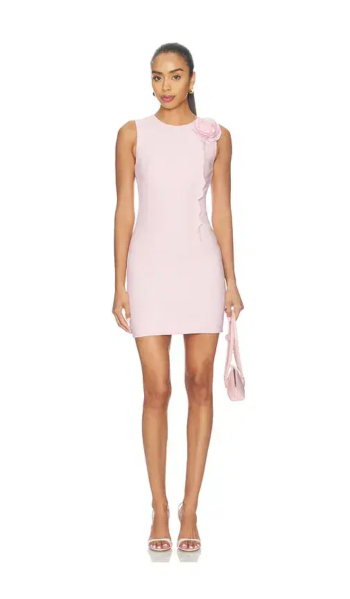 Crepe Mini Flower Dress Crepe Mini Flower Dress