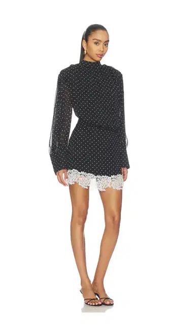 ROTATE Mini Dress Longsleeve Lace Detail | Thumbnail 2 ROTATE Mini Dress Longsleeve Lace Detail | Thumbnail 2